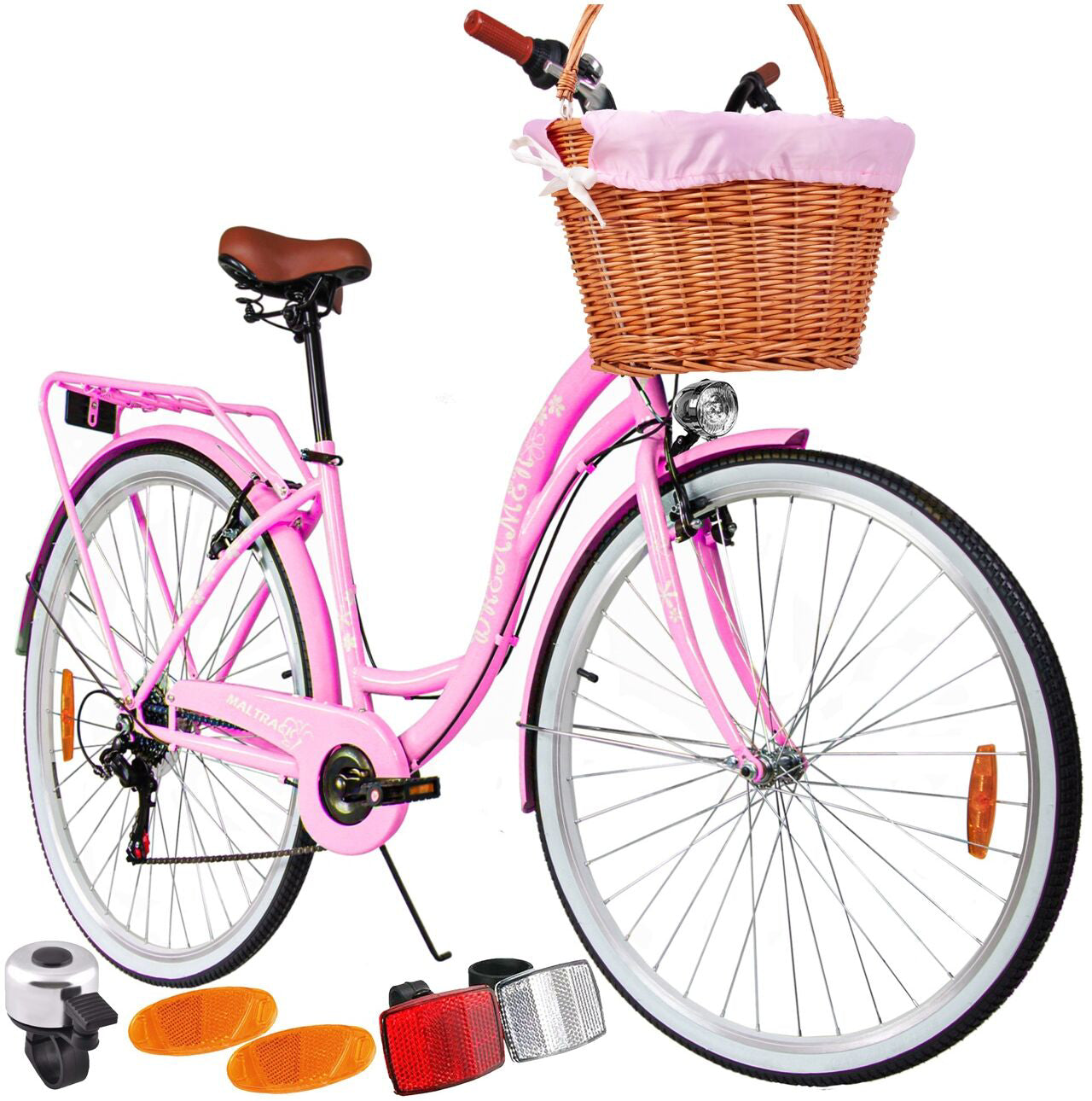 Bicicleta de oras Dreamer Pink, 6 trepte, 28 inch, MalTrack 110541
