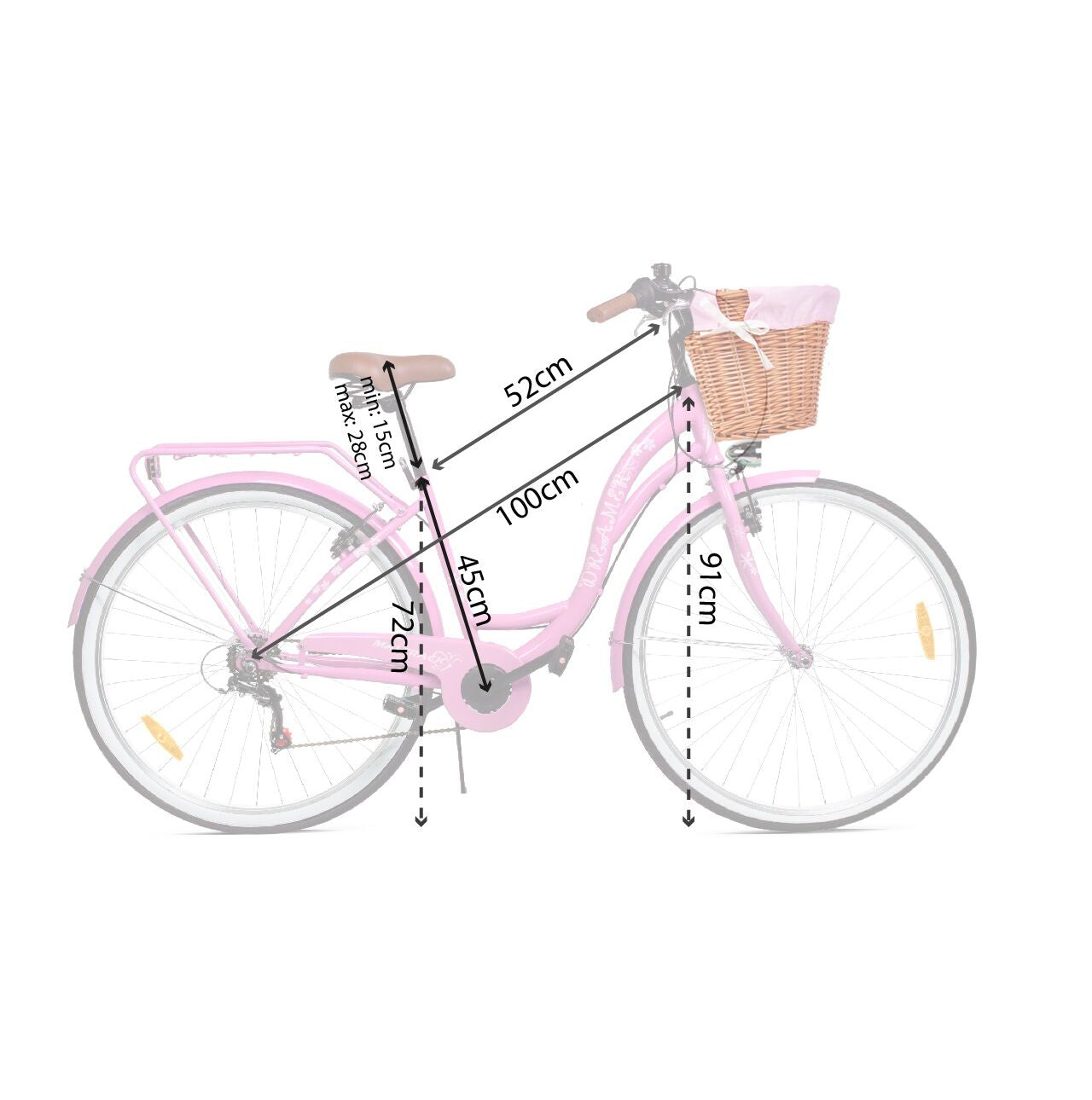 Bicicleta de oras Dreamer Pink, 6 trepte, 28 inch, MalTrack 110541