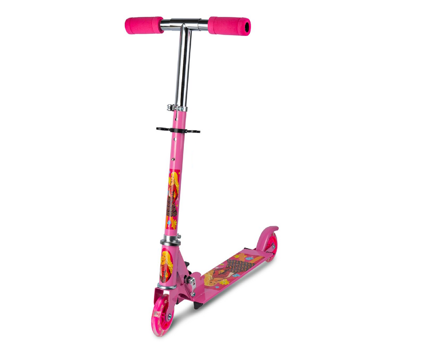 Trotineta pliabila cu roti luminoase, Roz, MalPlay 109549