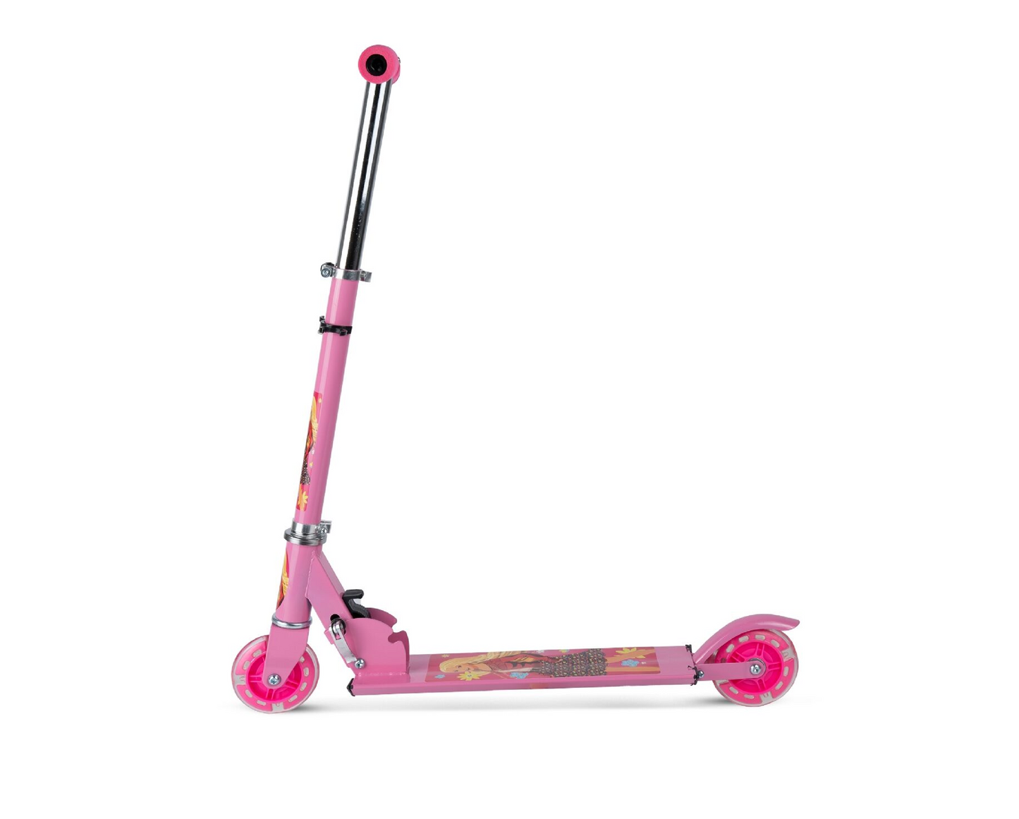 Trotineta pliabila cu roti luminoase, Roz, MalPlay 109549