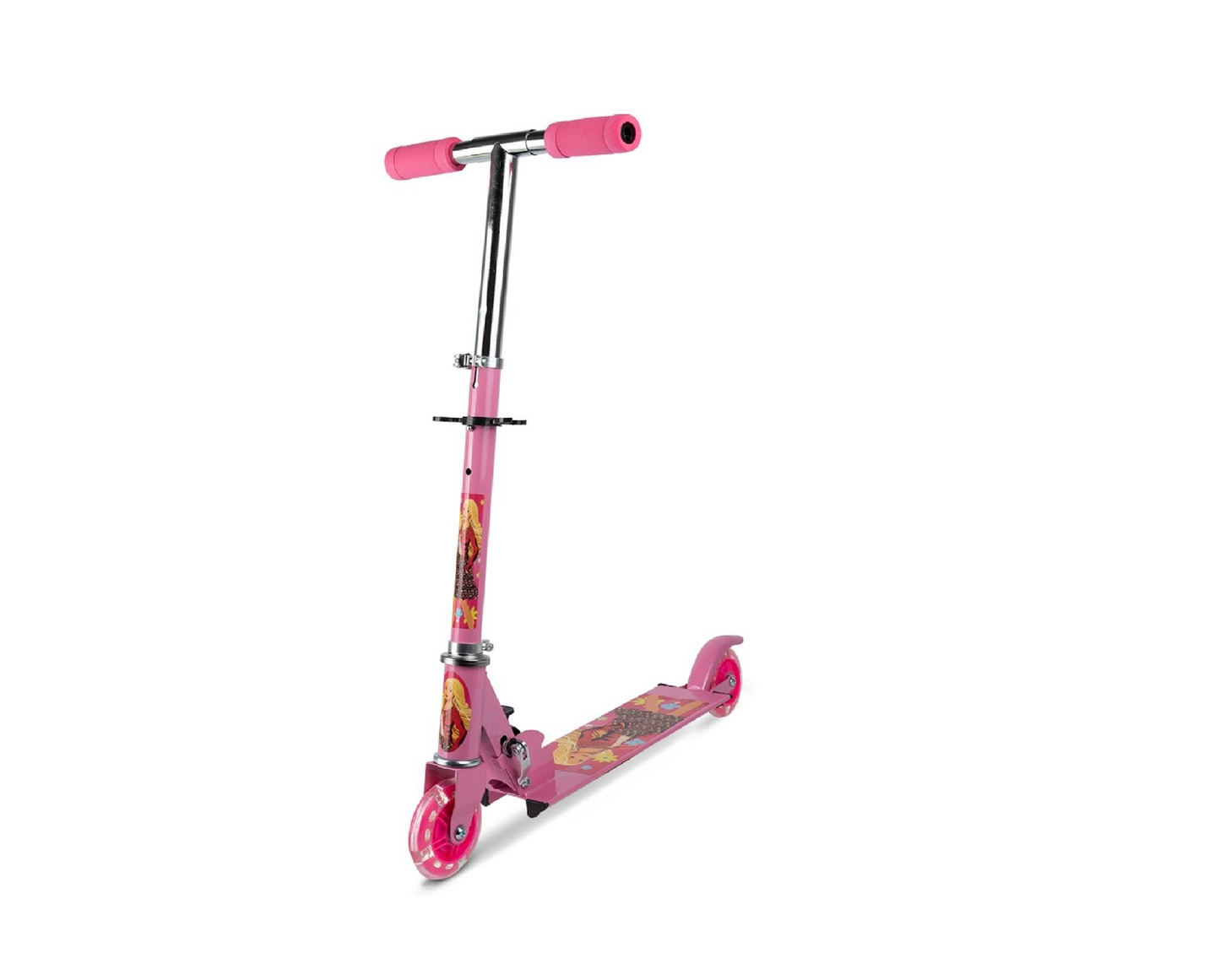 Trotineta pliabila cu roti luminoase, Roz, MalPlay 109549