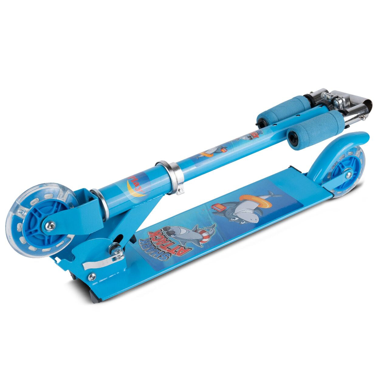 Trotineta pliabila cu roti luminoase, Albastru, MalPlay 109550