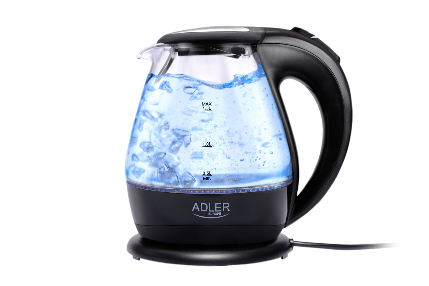 Fierbator de apa, 1.5 l, 2000 W, negru, Adler AD1224