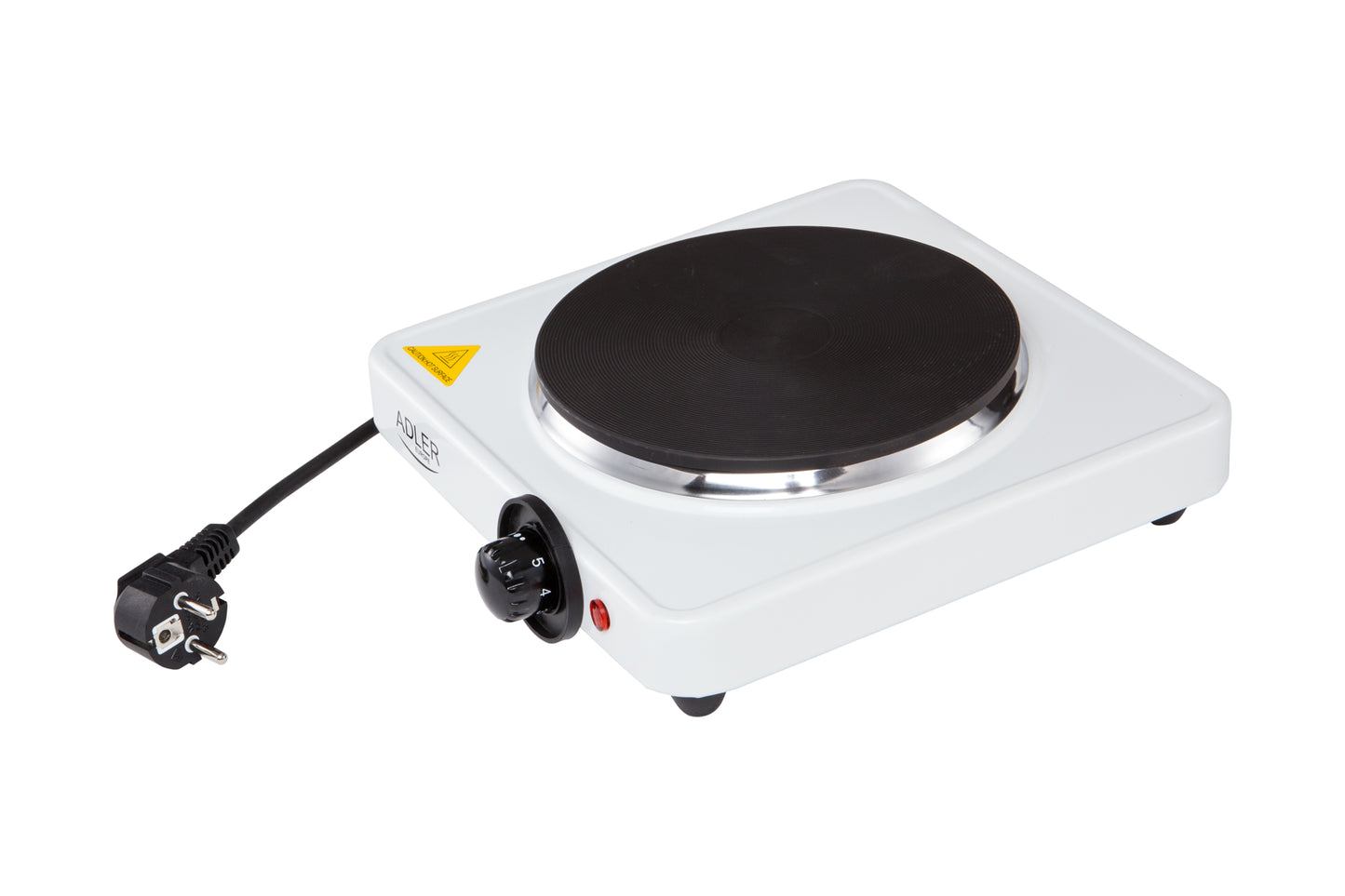 Plita electrica, 1500 W, 185 mm, Alb / Negru, Adler AD6503