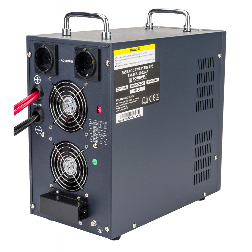Sursa de curent UPS PM-UPS-3000MP, afisaj LCD, 3000 VA, 2400 W, Powermat PM1218