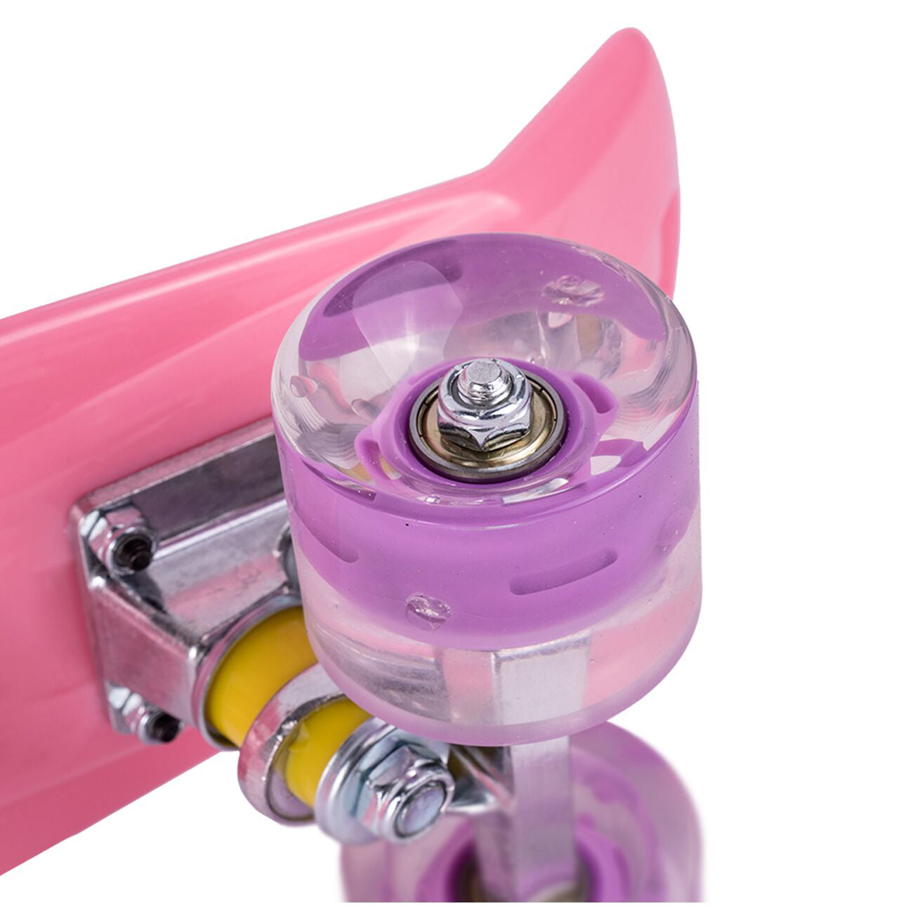 Skateboard roz cu roti luminoase, 56 cm x 15 cm, MalPlay 110183