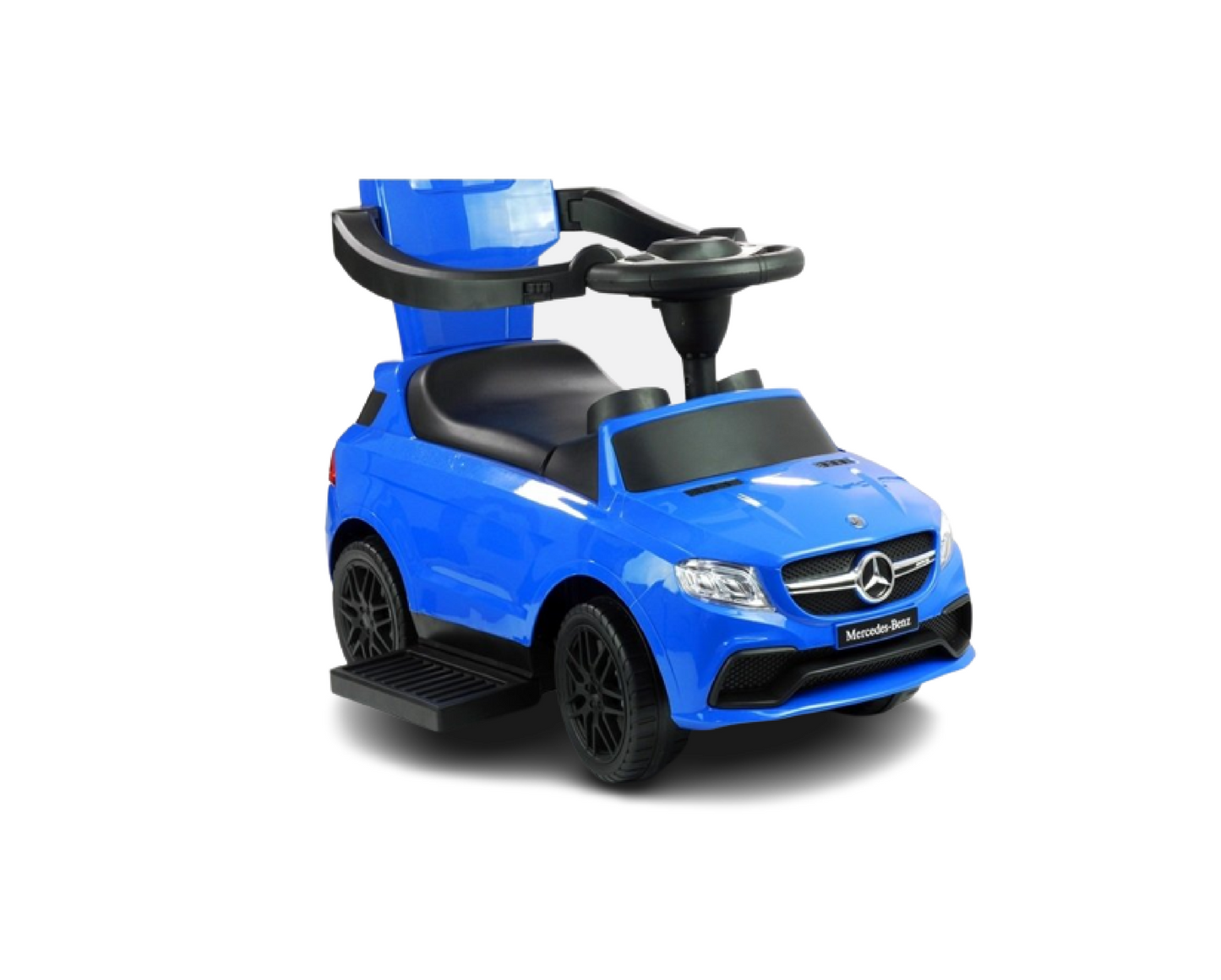 Masinuta Mercedes cu impingator pentru copii, sunet, componente detasabile, Albastru, Lean 2335