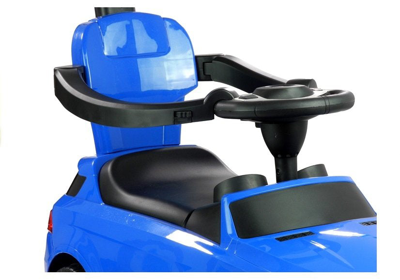 Masinuta Mercedes cu impingator pentru copii, sunet, componente detasabile, Albastru, Lean 2335