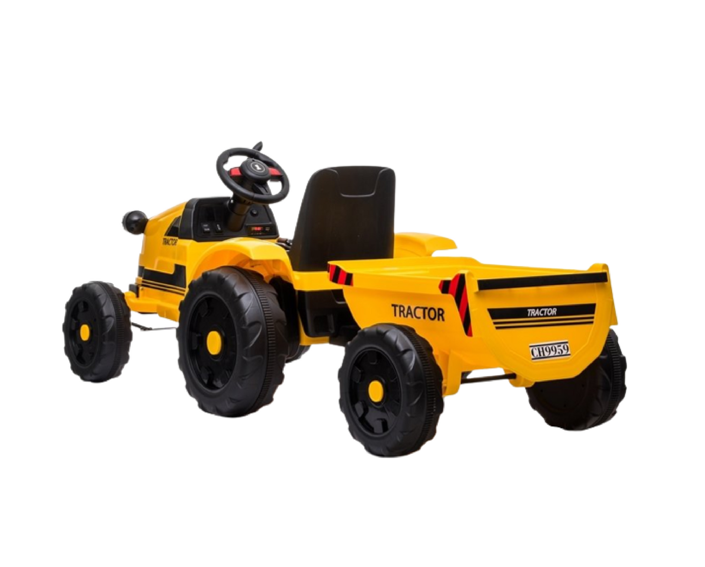 Tractoras electric cu remorca CH9959, galben, Lean 5330