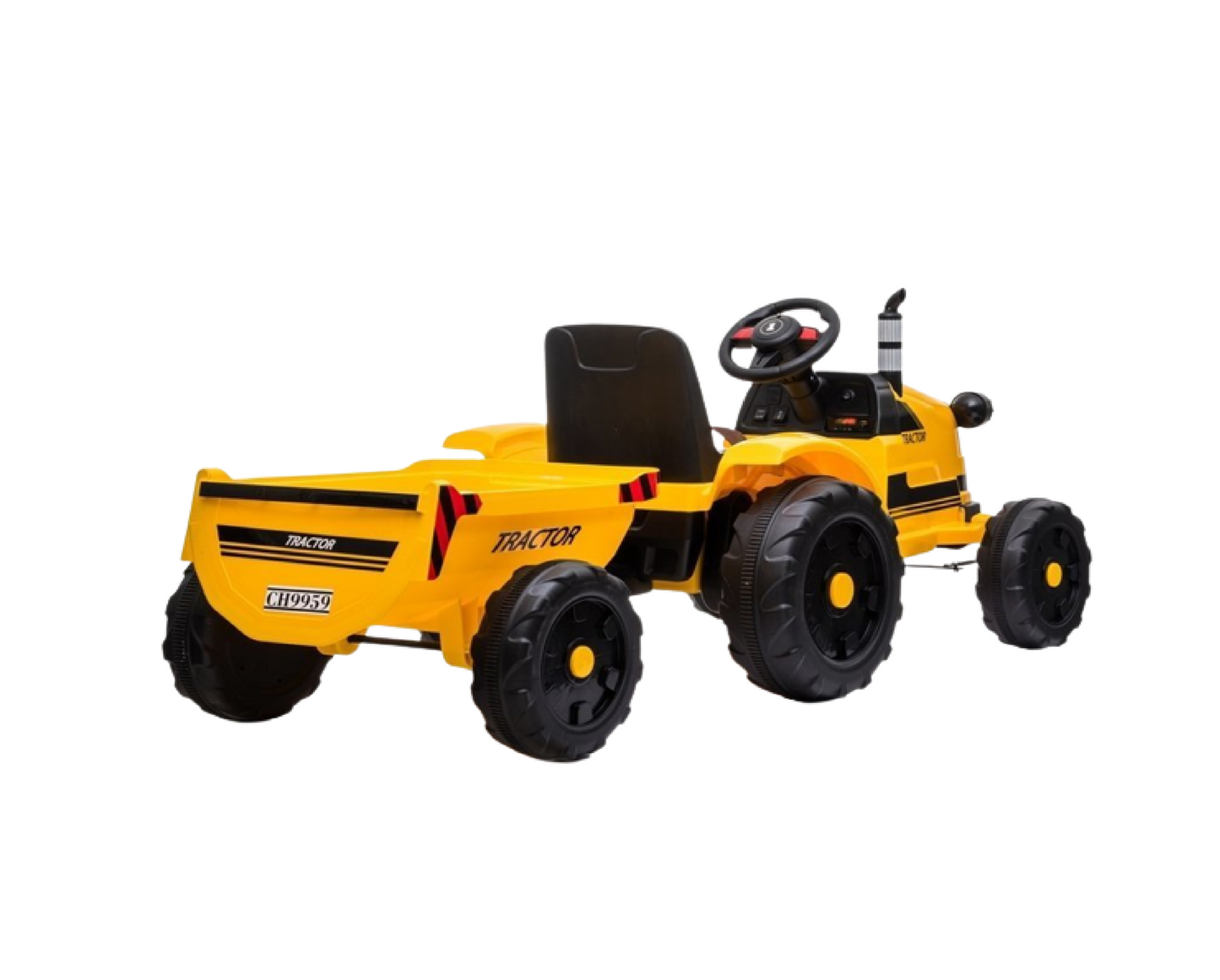 Tractoras electric cu remorca CH9959, galben, Lean 5330