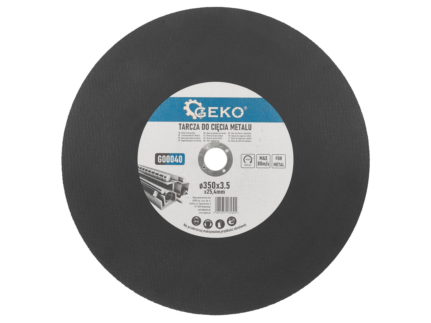 Disc pentru taiere metal, 350 x 3.5 x 25. 4 mm, Geko G00040