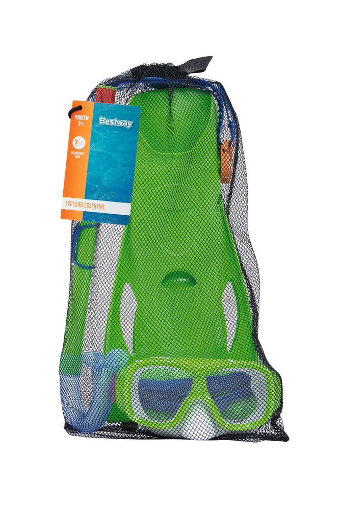 Set de scufundare, masca, tub respiratie, si labe inot, Bestway 11389