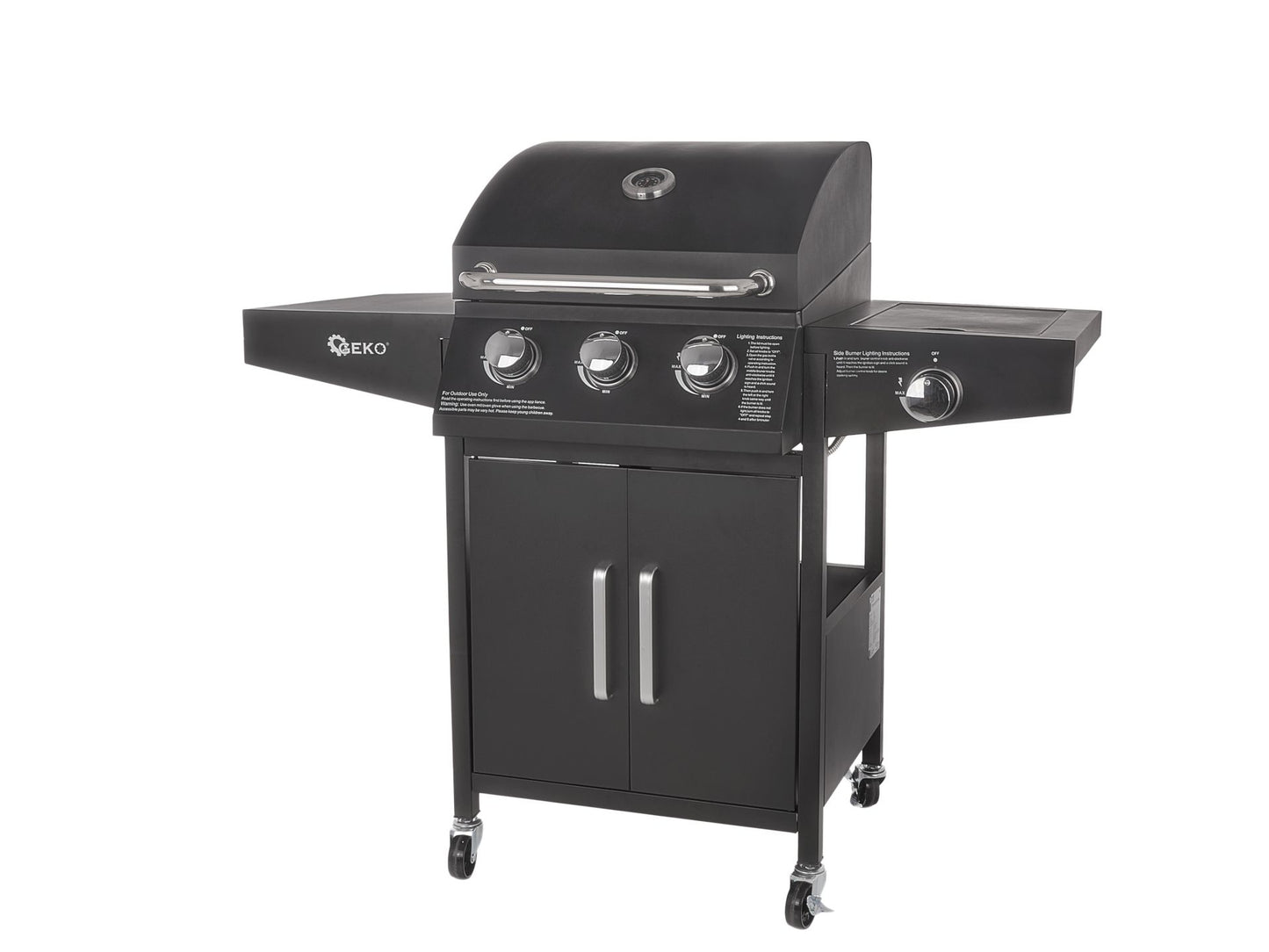 Gratar pe gaz cu 4 arzatoare, 11.6 kW, Geko G80515