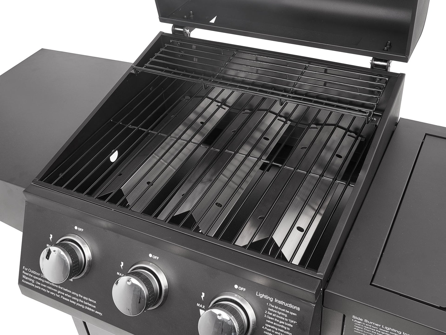 Gratar pe gaz cu 4 arzatoare, 11.6 kW, Geko G80515