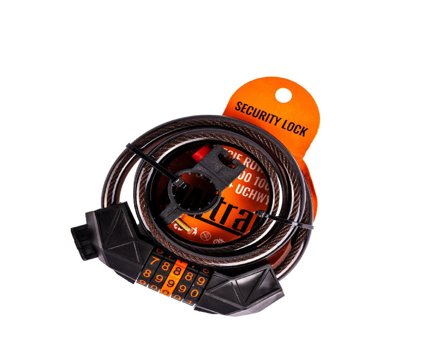 Antifurt bicicleta B-Lock200 cu cifru si suport de atasat pe cadru, 100 cm, MalTrack 110442