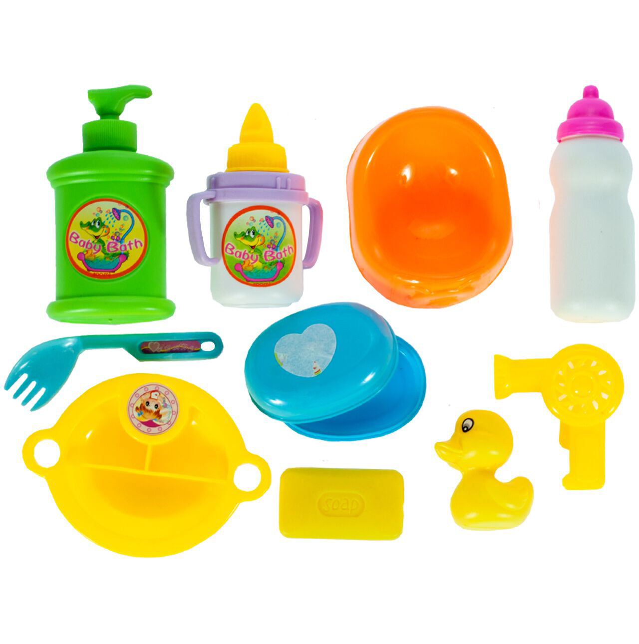 Cada pentru papusi cu accesorii, 12 elemente, MalPlay 107129