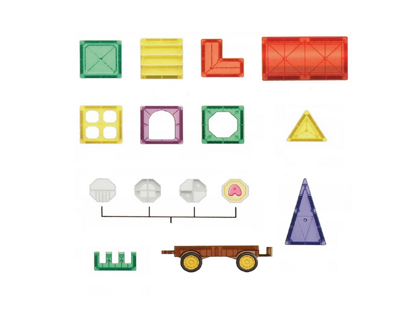 Blocuri magnetice 3D, 72 elemente, MalPlay 109722