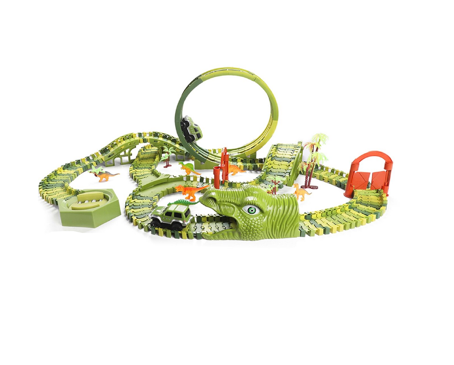 Pista pentru masini tip parc de dinozauri, 324 elemente, MalPlay 110500