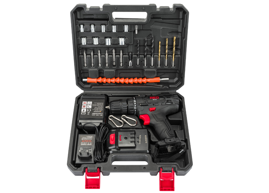 Masina de insurubat cu acumulator si incarcator, 2 x baterii Li-Ion, 2 Ah / 20 V, Red Technic RTWA0033