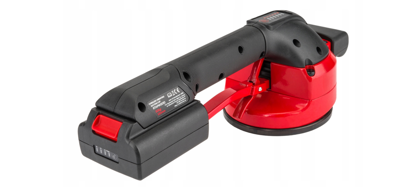 Ventuza vibranta pentru gresie si faianta cu acumulator, 18 V, Red Technic RTAPW0010