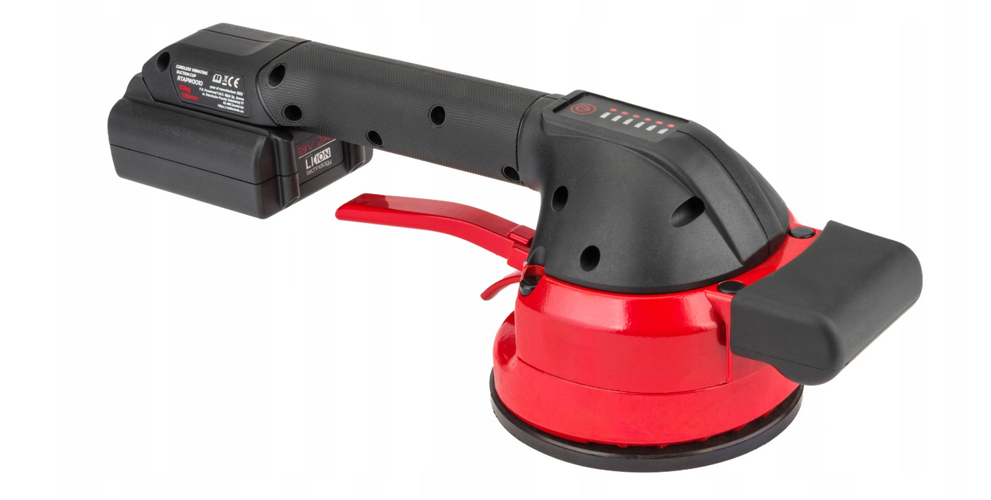 Ventuza vibranta pentru gresie si faianta cu acumulator, 18 V, Red Technic RTAPW0010