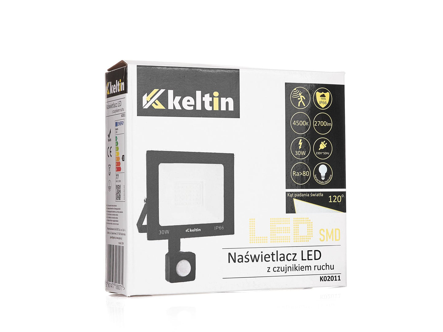 Proiector LED cu senzor de miscare, 30 W, 4500K, Keltin K02011