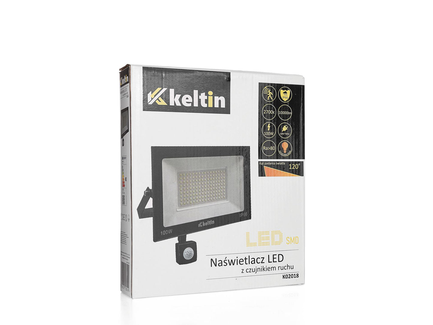 Proiector LED cu senzor de miscare, 100 W, 2700K, Keltin K02018