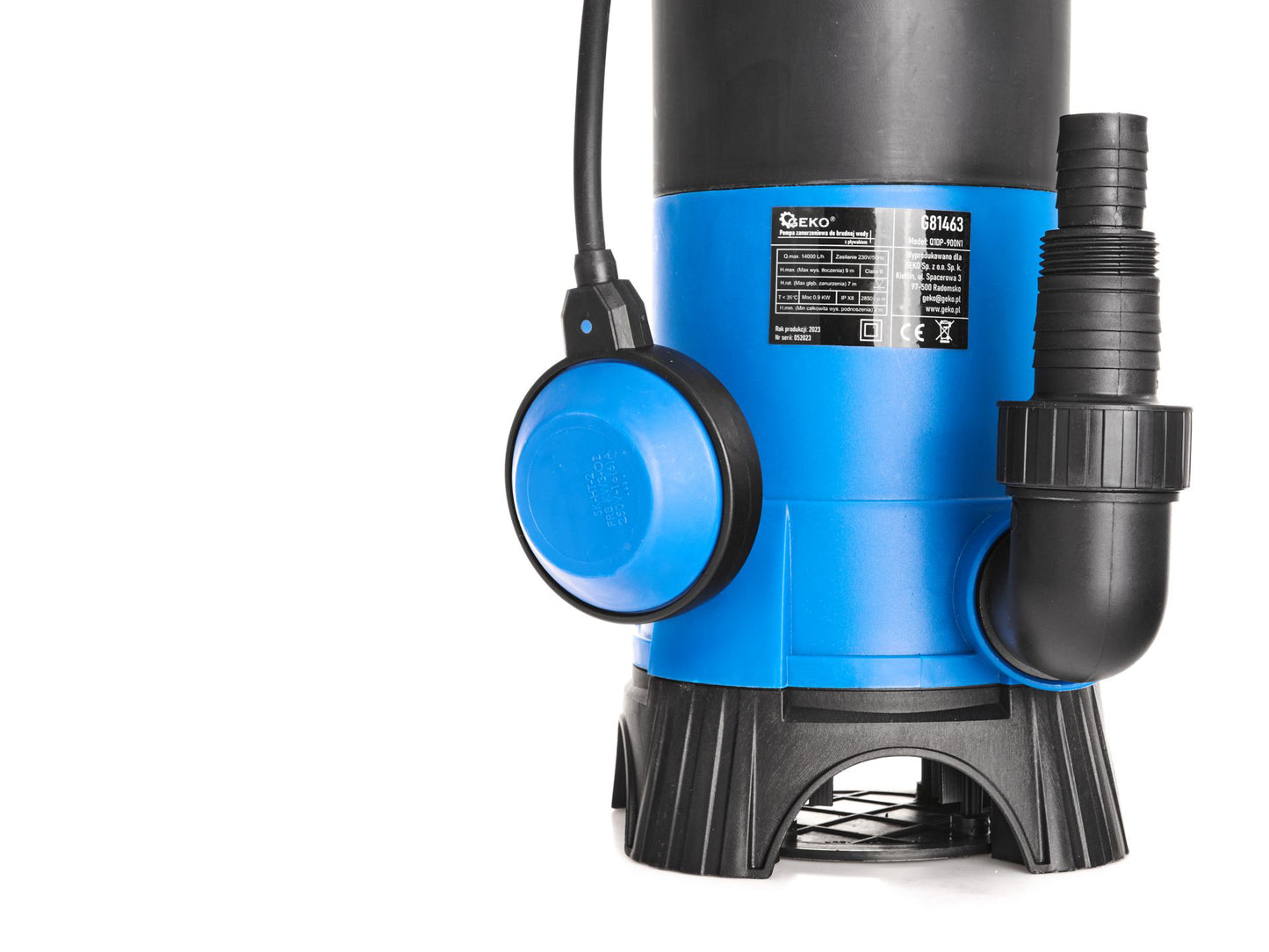 Pompa submersibila cu flotor pentru apa murdara, 900 W, Geko G81463