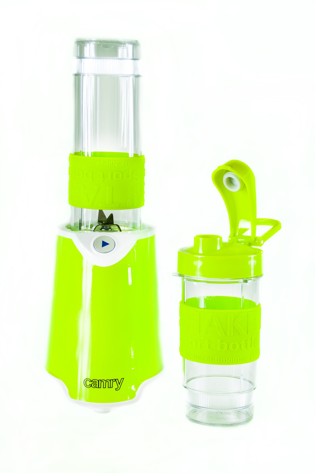 Mini blender smoothie 1 viteza, 2 recipiente, verde, Camry CR4069