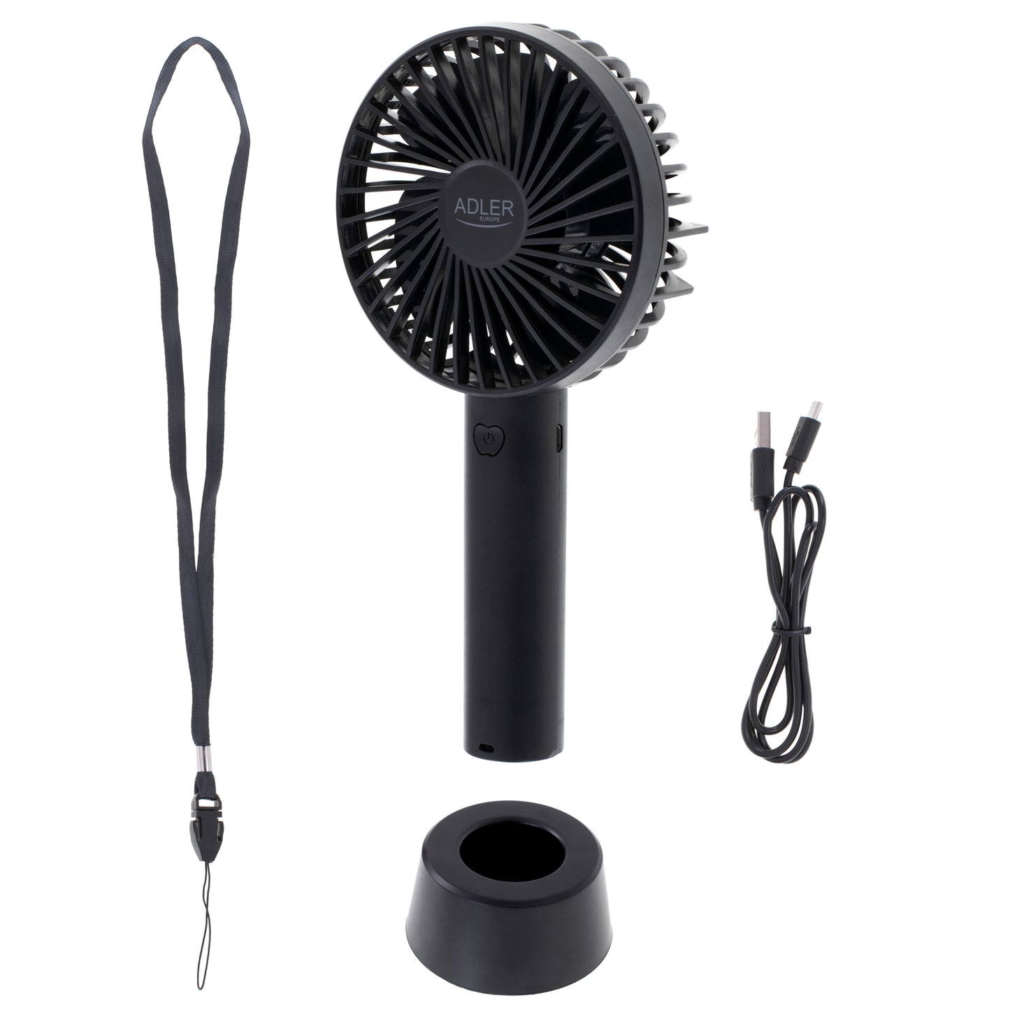Mini ventilator portabil, 9 cm, 3.5", USB, Negru, Adler AD7331b