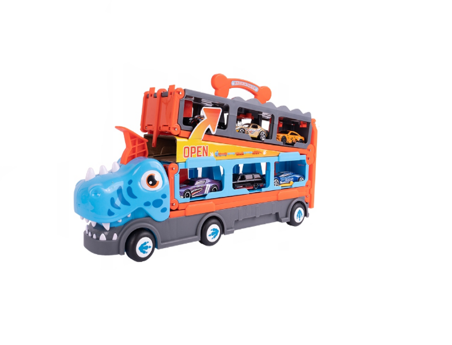 Set pista in forma de dinozaur, 6 masini, MalPlay 110488