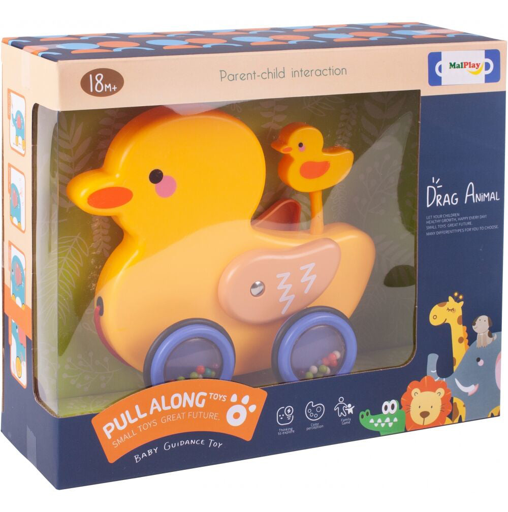 Jucarie tip ratusca cu sfoara, 28.5 cm, MalPlay 108808