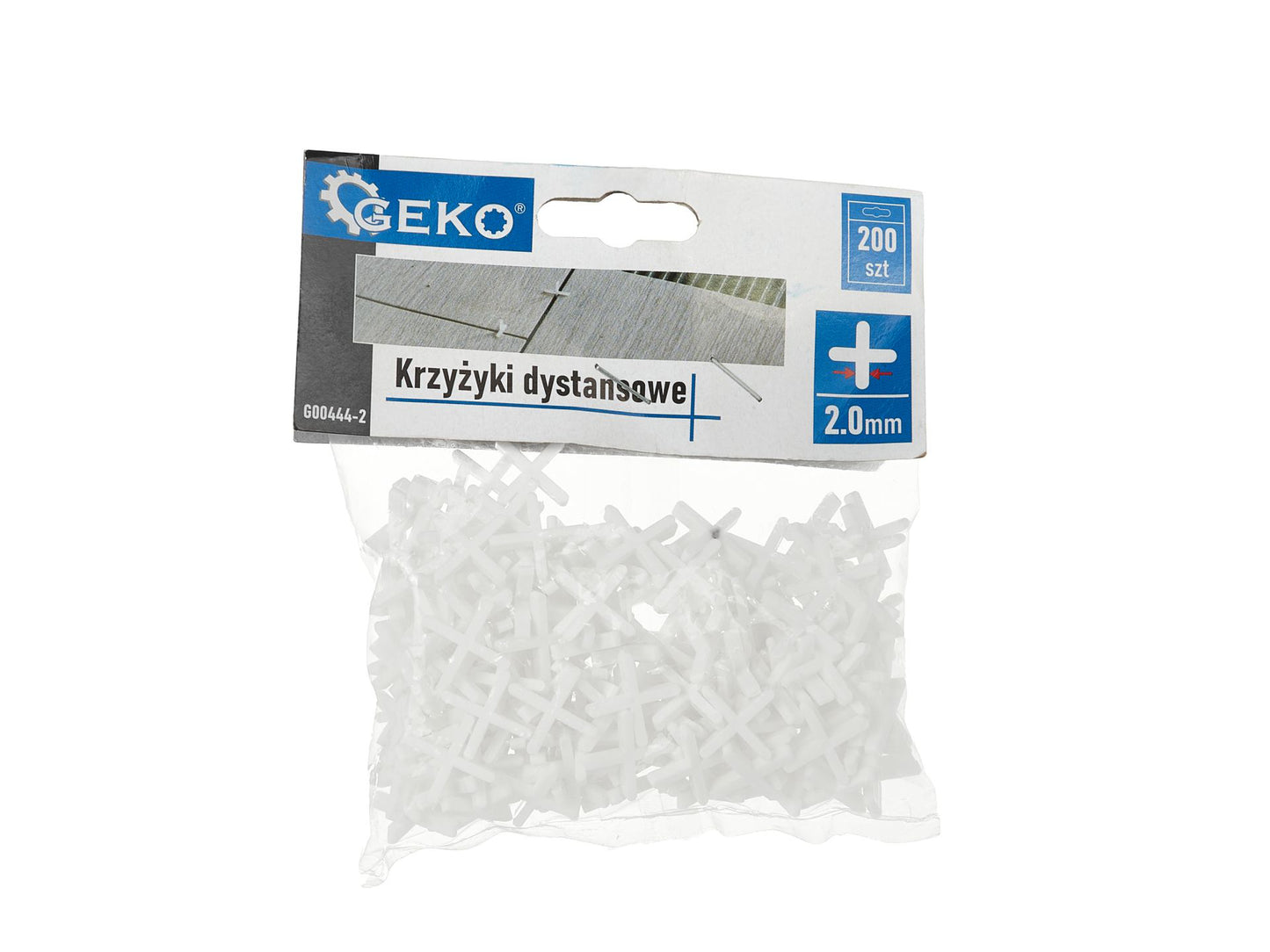 Set distantiere tip cruce pentru gresie si faianta, 2 mm, 200 elemente, Geko G00444-2