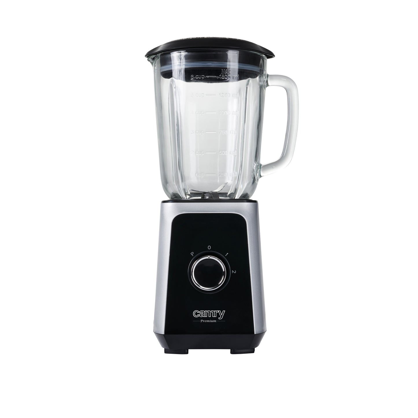 Blender, 1000 W, 22000 rpm, bol sticla 1.5 l, 4 lame, functie smoothie, zdrobire gheata, Inox / negru, Camry CR4077