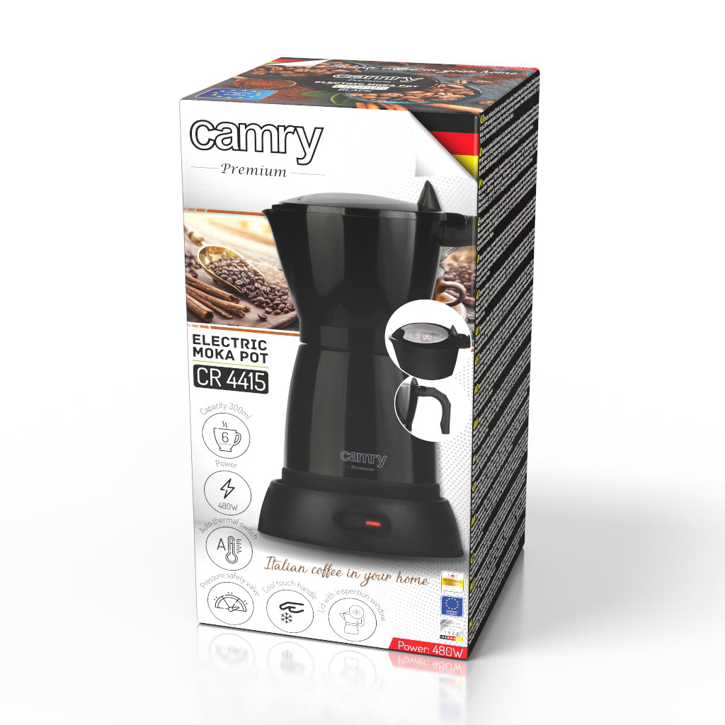 Cafetiera electrica pentru moka, 300 ml, 480 W, Camry CR4415B