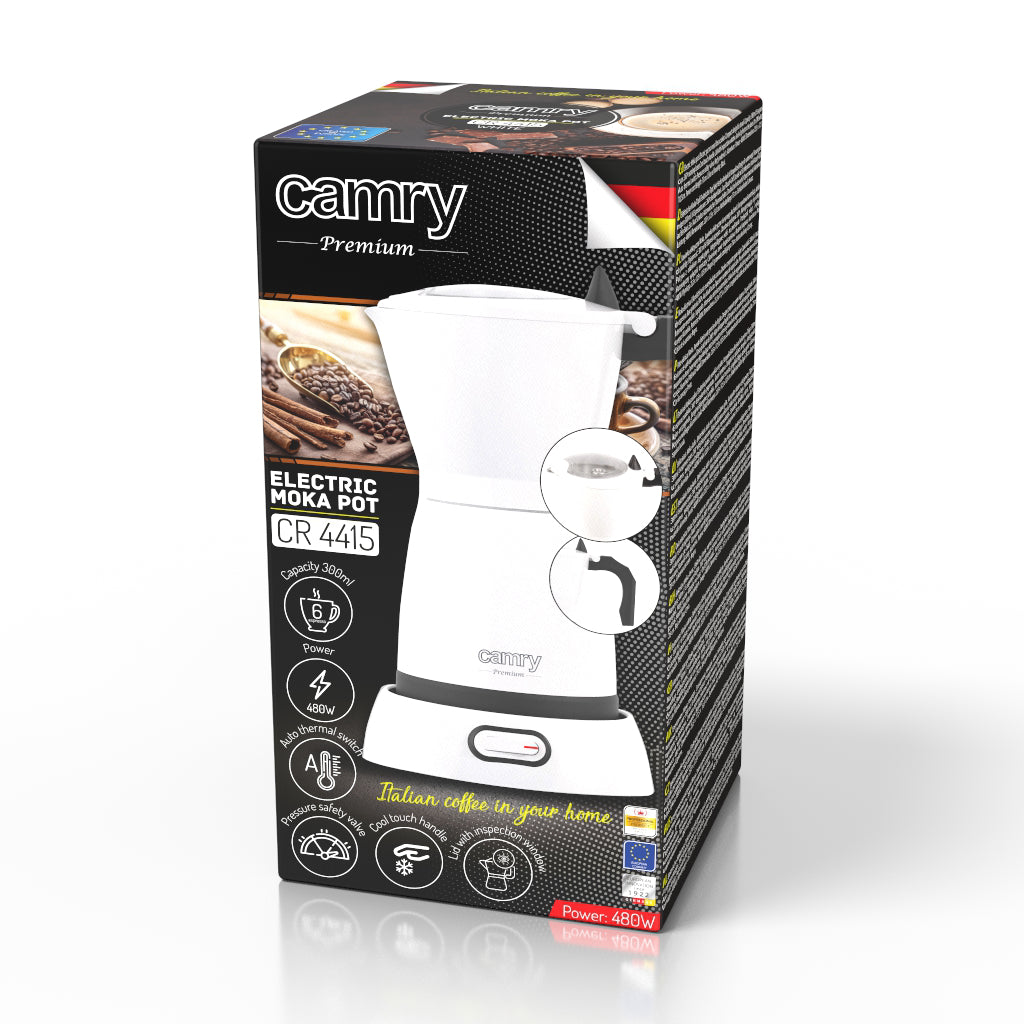 Aparat cafea electric, 480 W, 300 ml, alb, Camry CR4415W