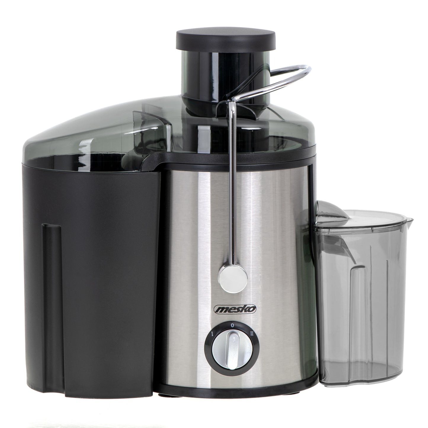 Storcator de fructe, 600 W, 3 viteze, colector pulpa 1.5 l, recipient suc 0.45 l, negru, Mesko MS4126B