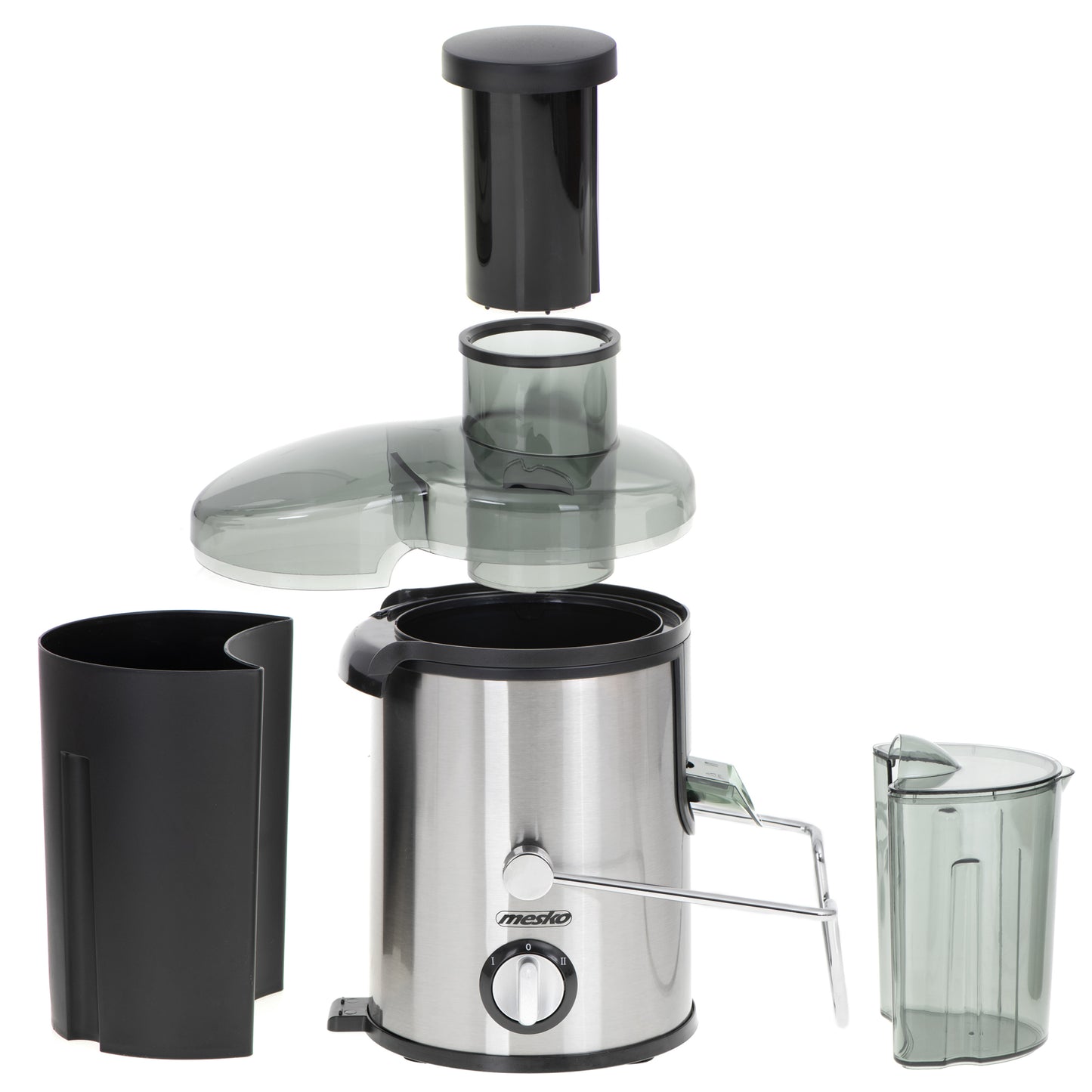 Storcator de fructe, 600 W, 3 viteze, colector pulpa 1.5 l, recipient suc 0.45 l, negru, Mesko MS4126B