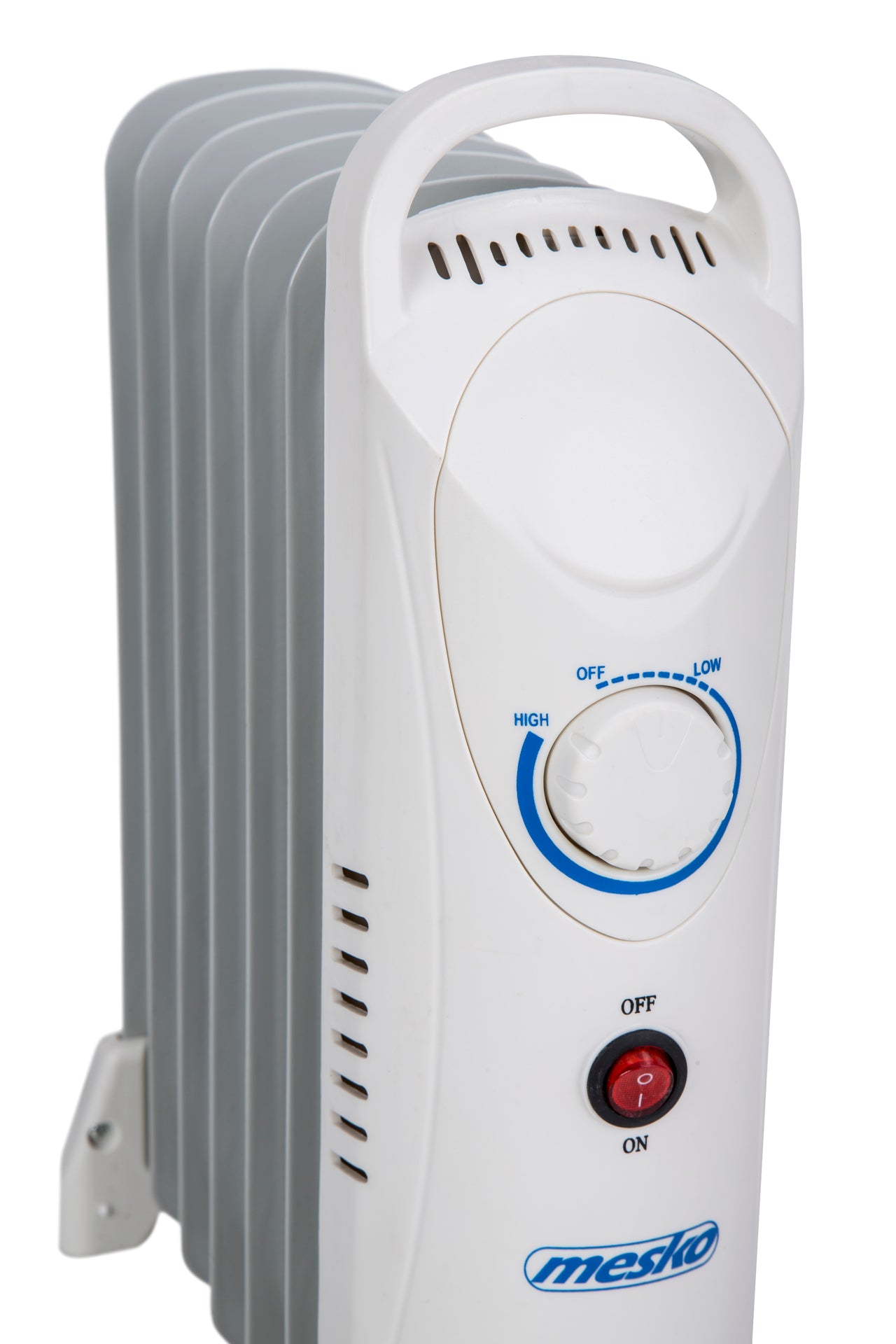 Calorifer electric cu ulei, 7 elementi, termostat reglabil si protectie la supraincalzire, 700 W, alb, Mesko MS7804