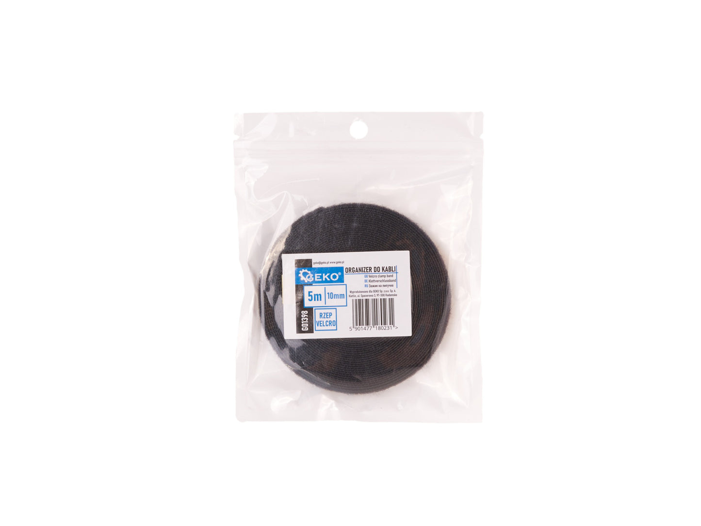 Banda tip velcro cu arici, 5 m x 10 mm, Geko G01398