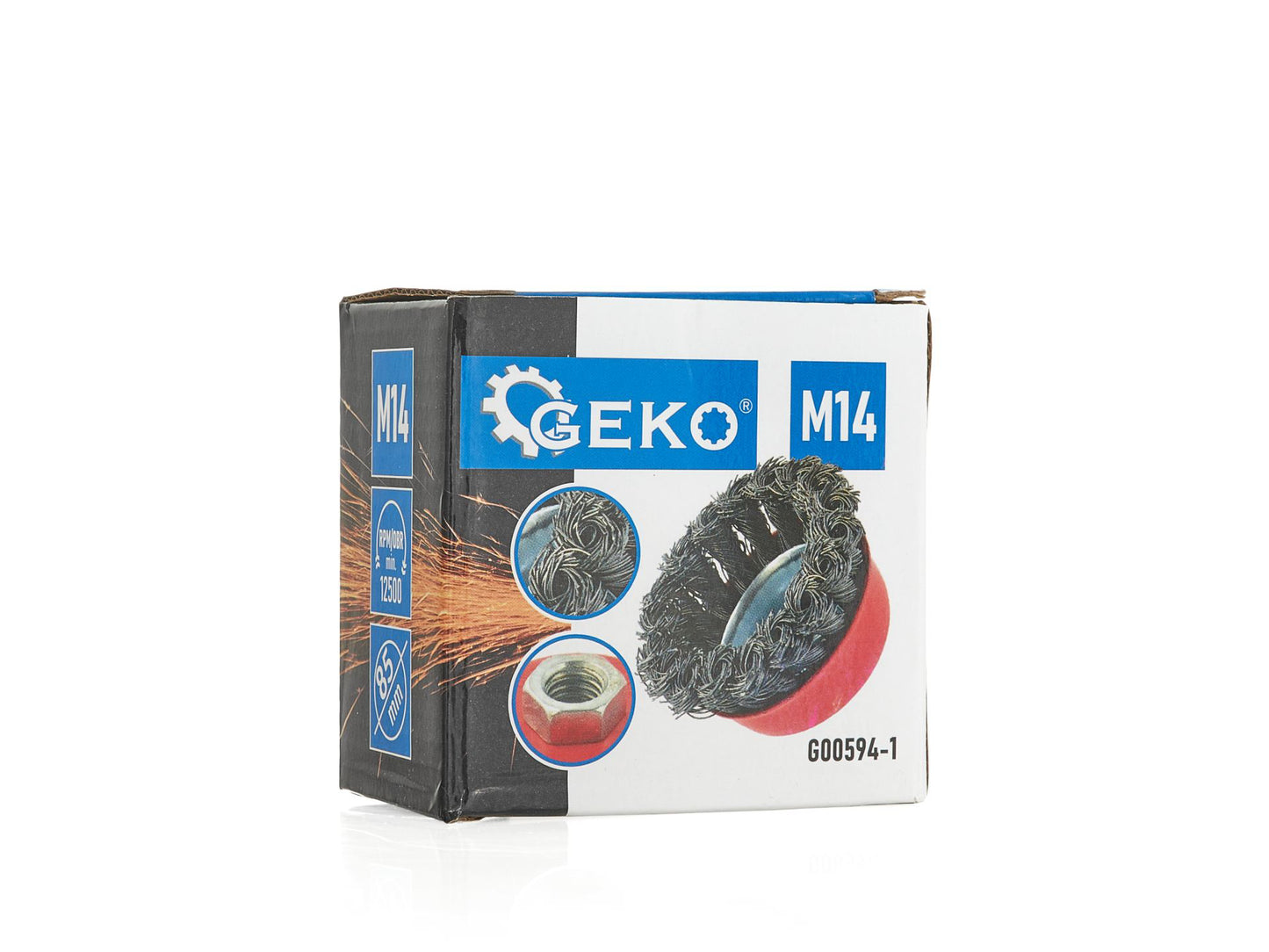 Perie cupa din sarma pentru slefuit, 85 mm, prindere M14, Geko G00594-1