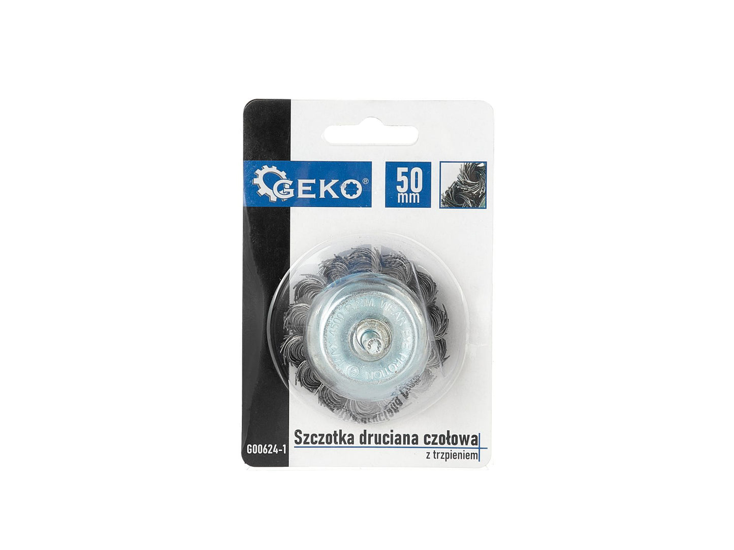 Perie cupa impletita cu tija, 50 mm, Geko G00624-1