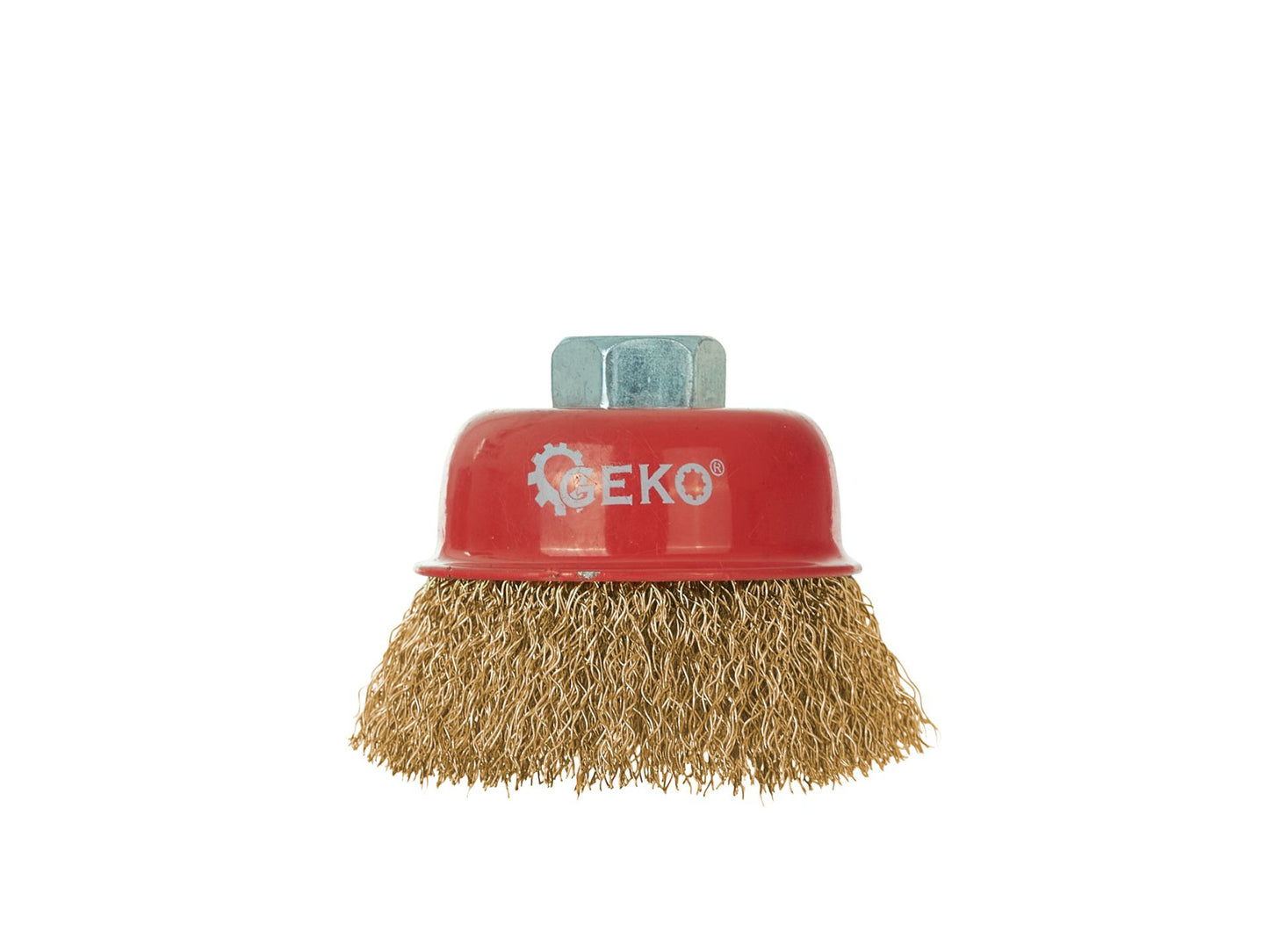 Perie cupa din sarma de otel pentru slefuit cu tija, 65 mm, Geko G00590-1