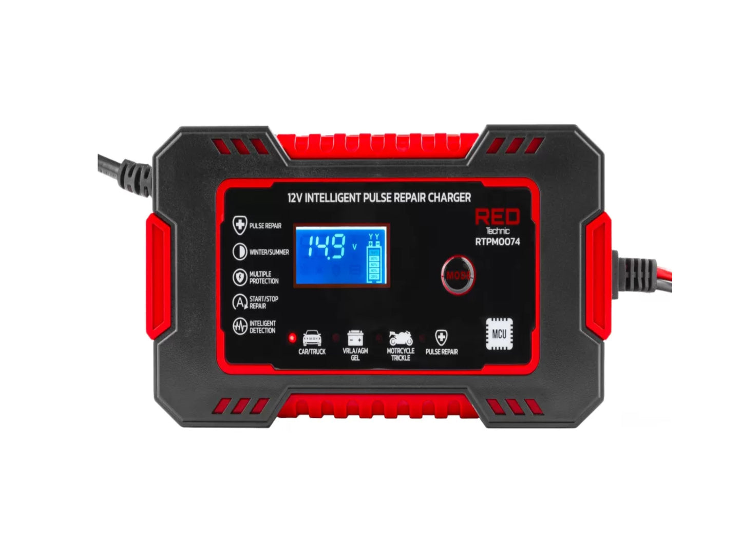 Redresor cu microprocesor, 12 V, Red Technic RTPM0074