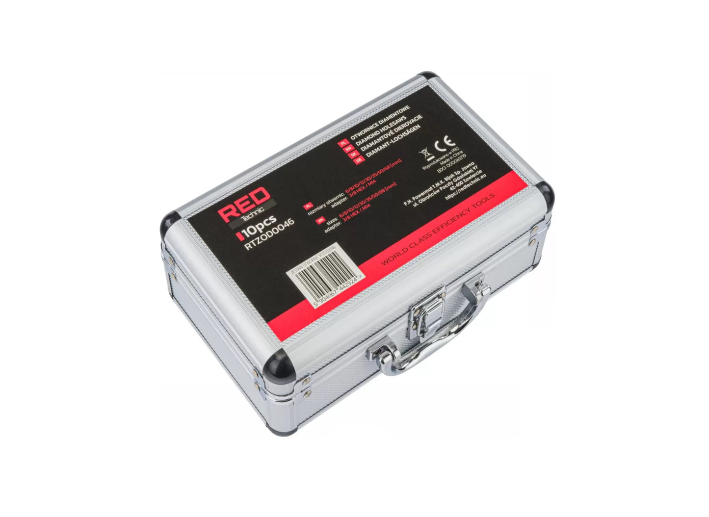 Set carote diamantate, 6-68 mm, HEX, M14, 9 elemente, Red Technic RTZOD0046