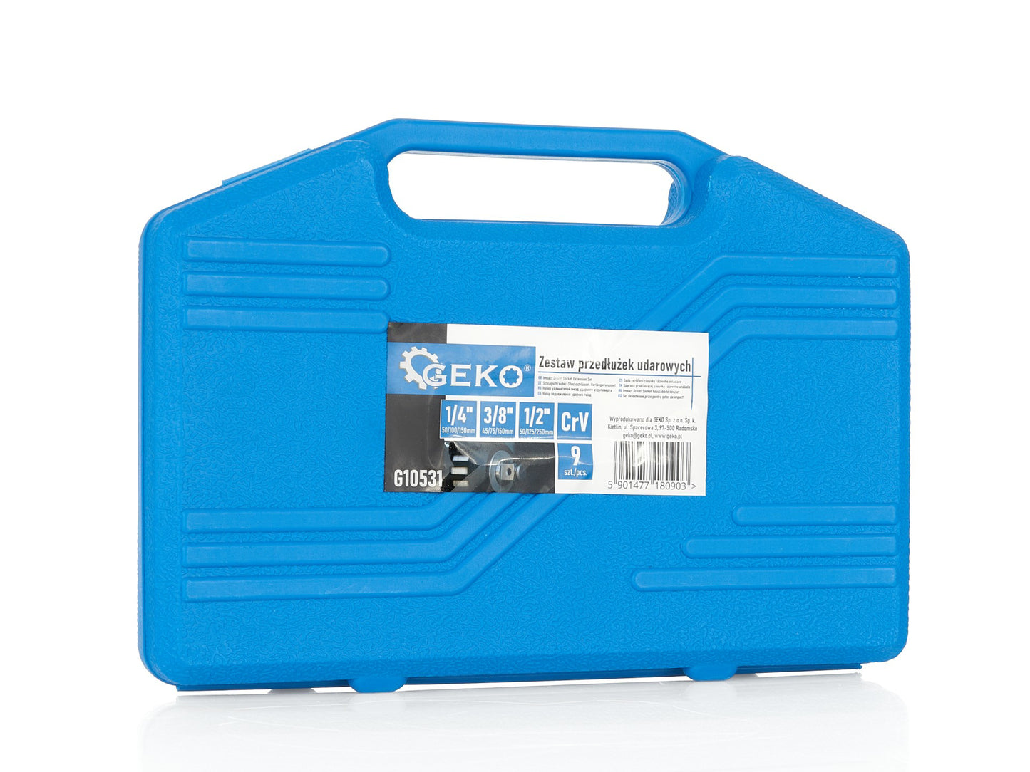 Set adaptori tubulare de impact, 1/4", 3/8", 1/2", Cr-V, 9 elemente, Geko G10531