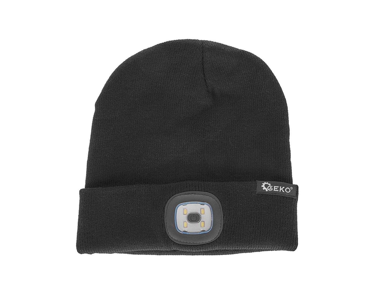 Caciula de iarna cu lanterna LED reincarcabila, negru, Geko G90407