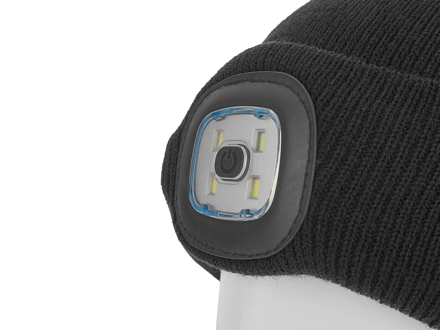 Caciula de iarna cu lanterna LED reincarcabila, negru, Geko G90407