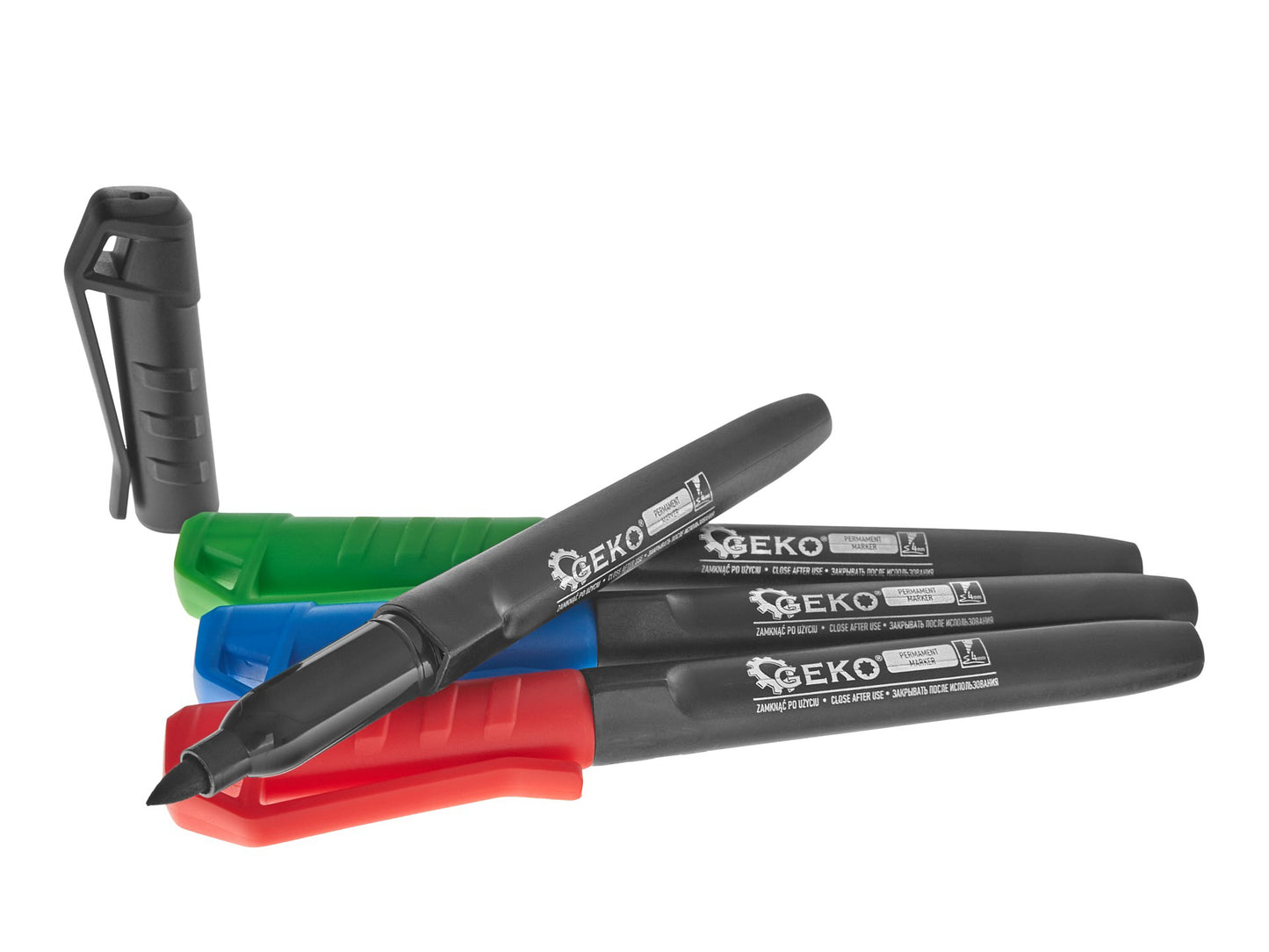 Set 4 markere de constructie colorate, 4 mm, Geko G29022