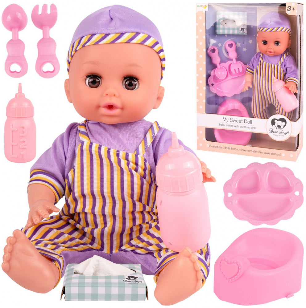 Papusa bebelus cu 6 accesorii, MalPlay 108613